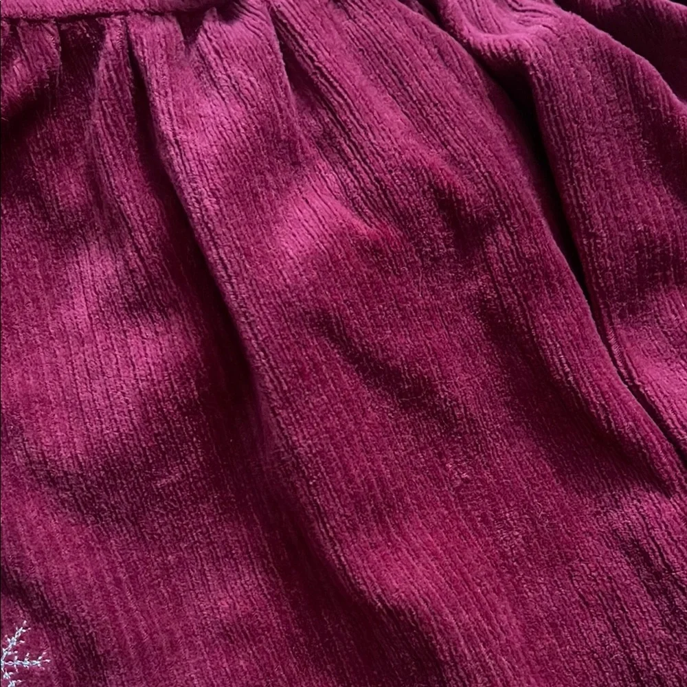 Baby Girl Burgundy Dress with Snowman Design